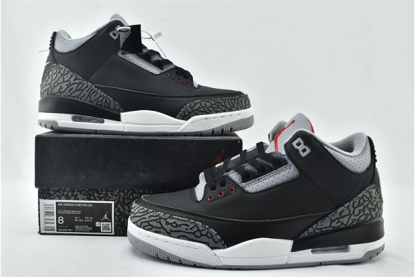 Air Jordan 3 Retro OG Black Cement 854262 001 Womens And Mens Shoes